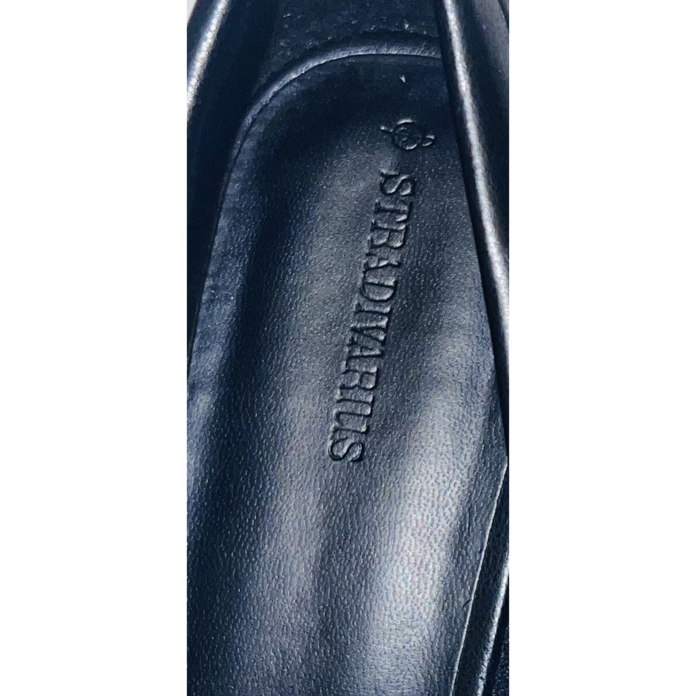 Stradivarius Chunky Lug Sole Loafers Black Gold Chain Platform EU 39/ US 8.5 - Picture 9 of 9